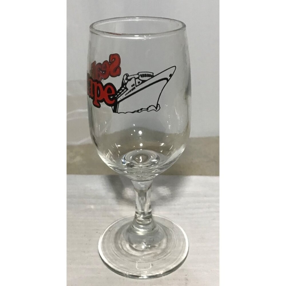 SeaEscape Cruise Goblet Collectible Glass Wine Glass 6" Tall